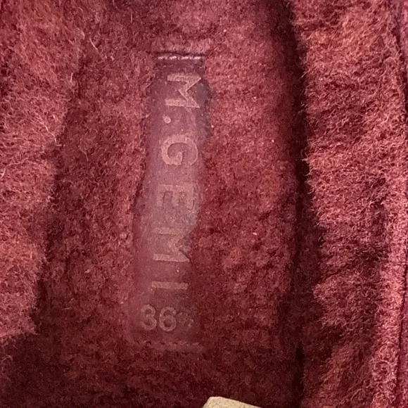 M.Gemi Burgundy Shearling mocassins - Picture 3 of 4